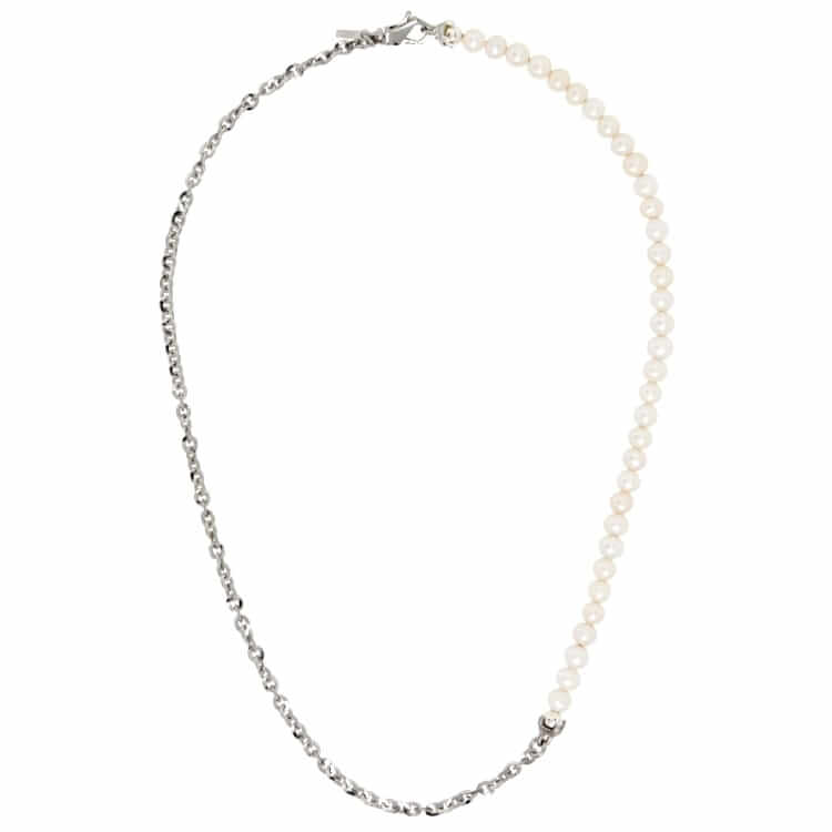 emanuele bicocchi italian pearl and chain necklace