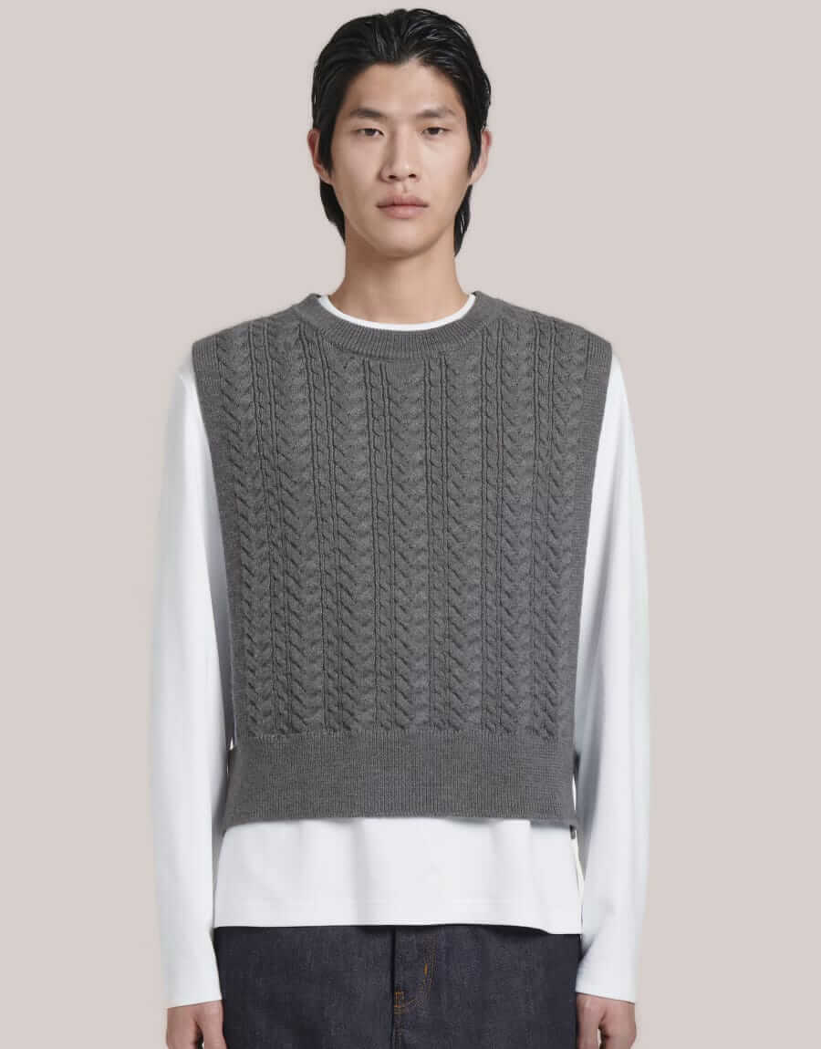 COS Cable-knit hybrid tank sweater vest