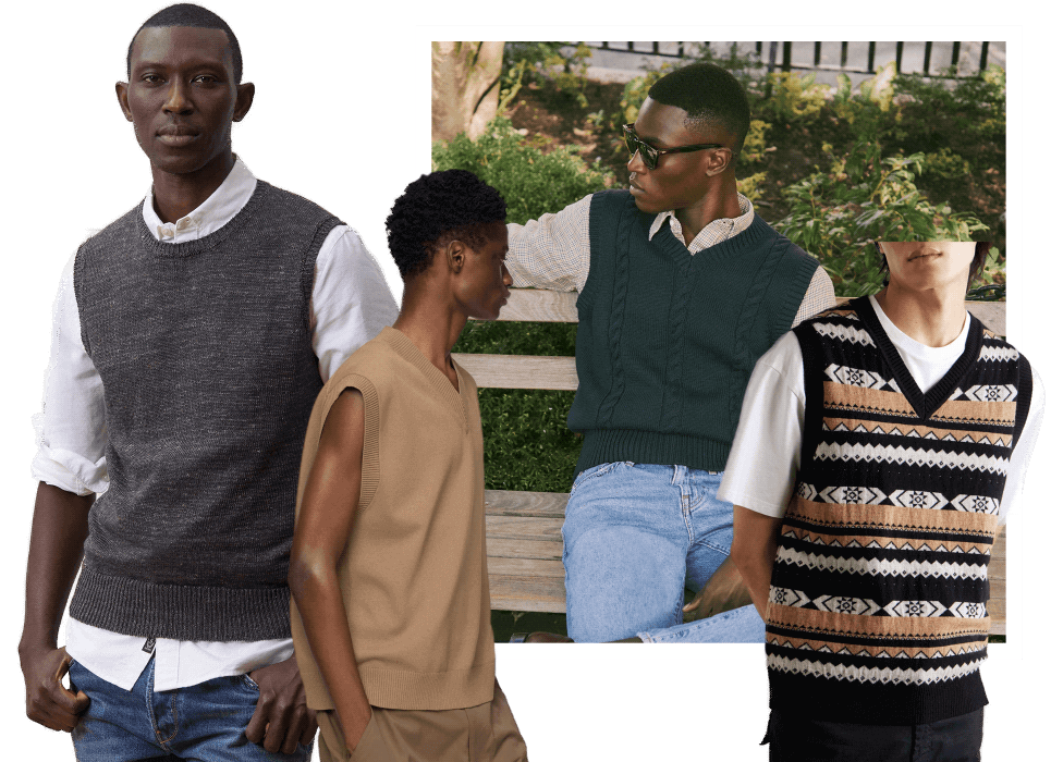 Examples how to wear a sweater vest