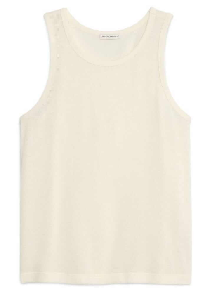 banana republic cotton mesh tank