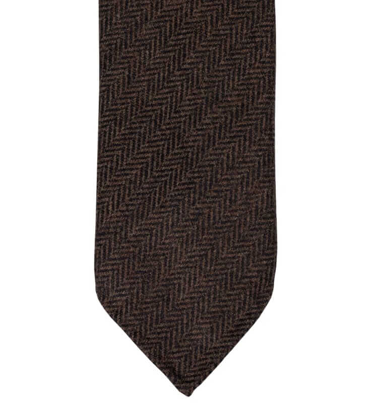 no man walks alone wool herringbone tie