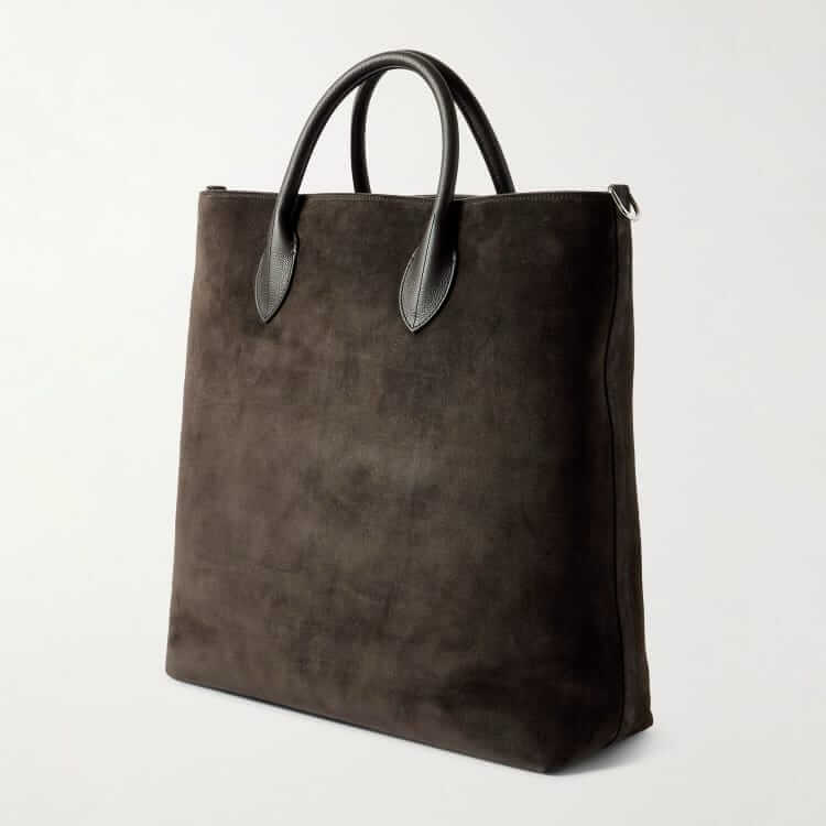 mr p leather-trimmed suede tote