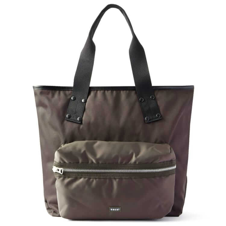 sacai leather-trimmed shell tote