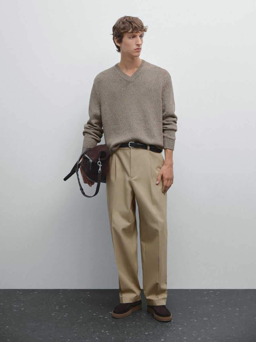 massimo dutti melange cotton sweater