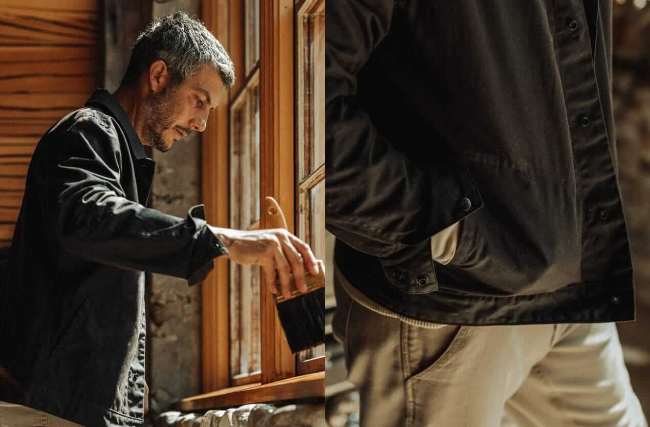 flint and tinder james waxed snap jacket