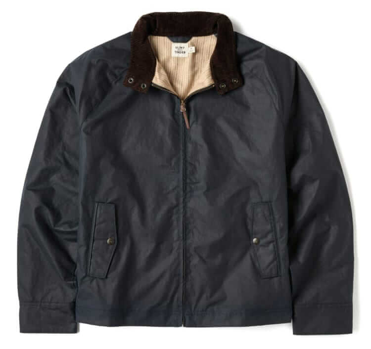 flint and tinder waxed harrington jacket