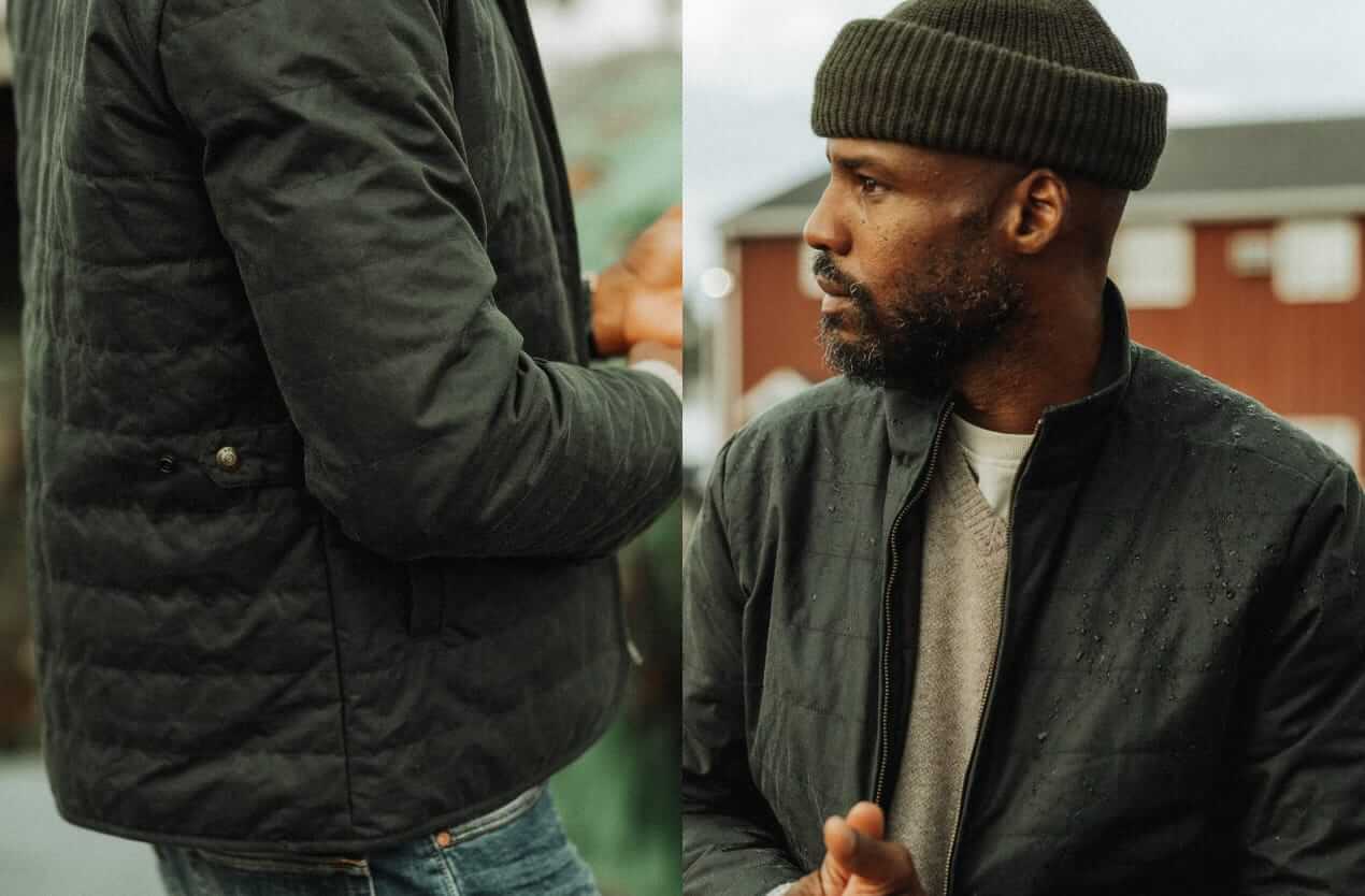 flint and tinder york quilted waxed jacket