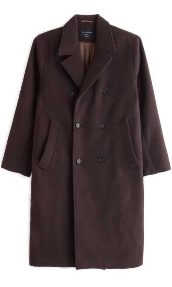 abercrombie & fitch wool-blend double-breasted coat