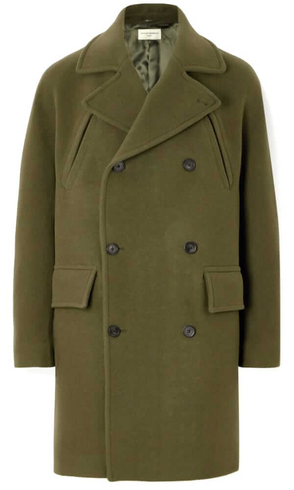 officine generale double-breasted brushed wool coat