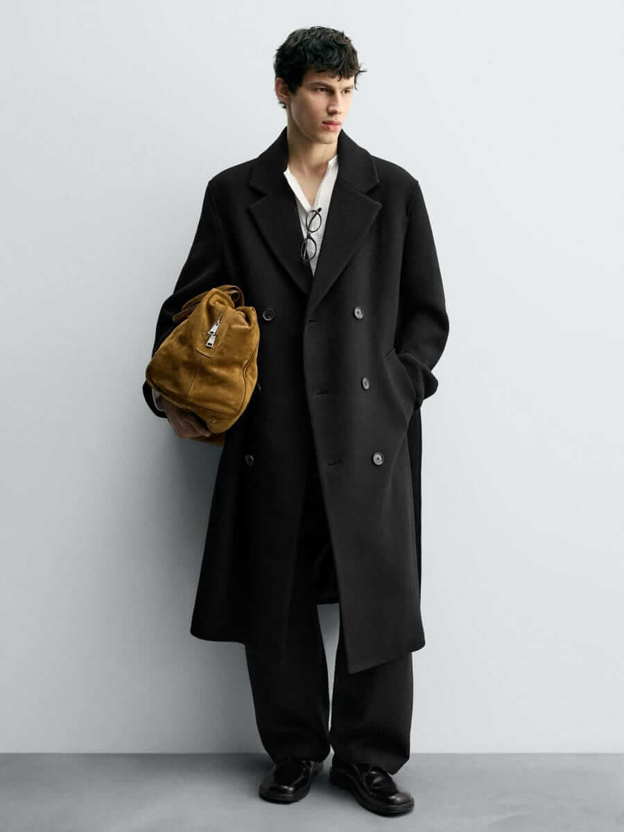 zara belted double-breasted coat