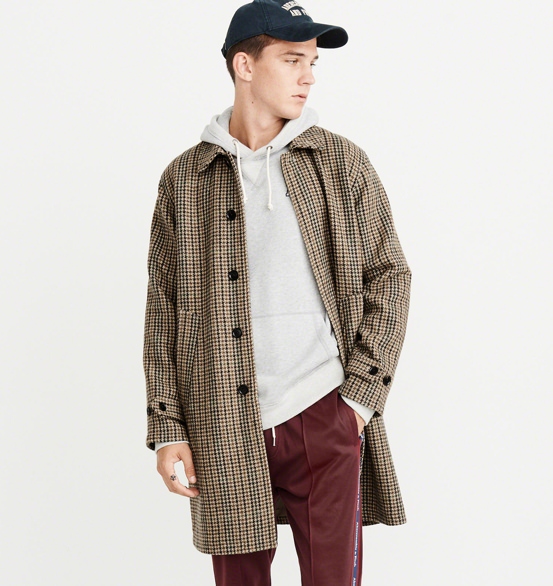 Abercrombie & Fitch Houndstooth Dad Coat