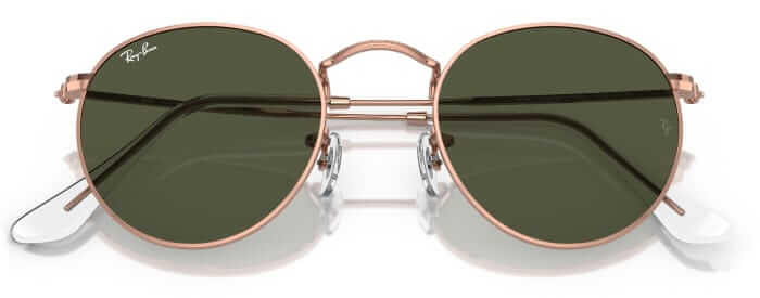 ray-ban round rose gold sunglasses