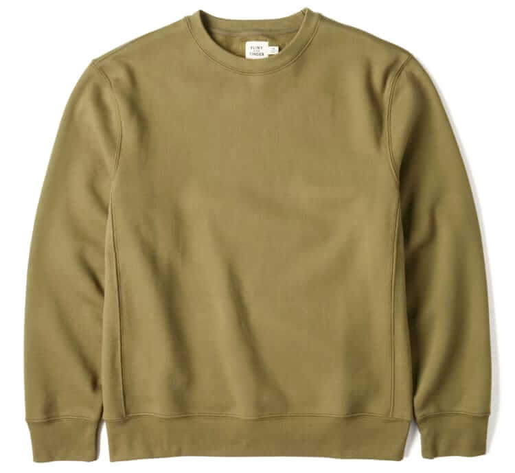 flint and tinder 10-year crewneck sweatshirt in dark olive