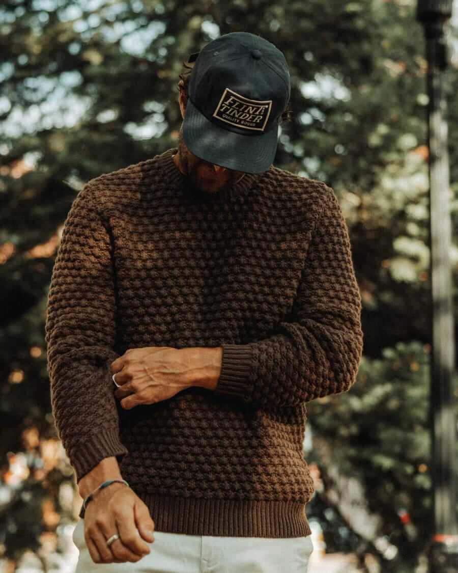 flint and tinder wool fisherman sweater