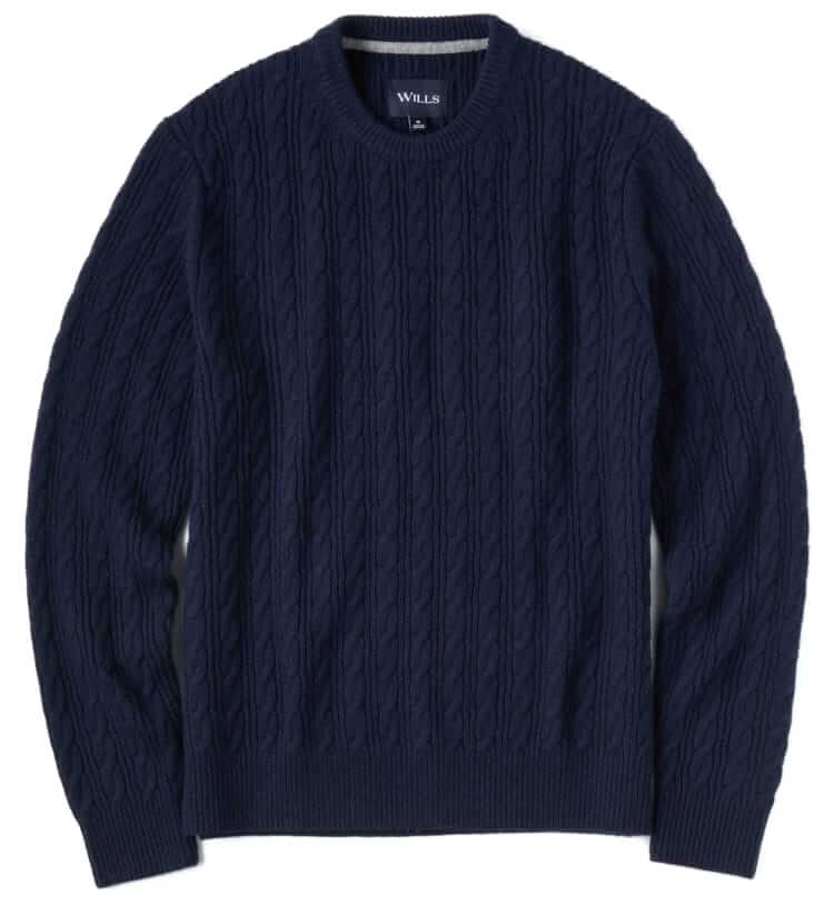 wills easycash merino cable knit sweater