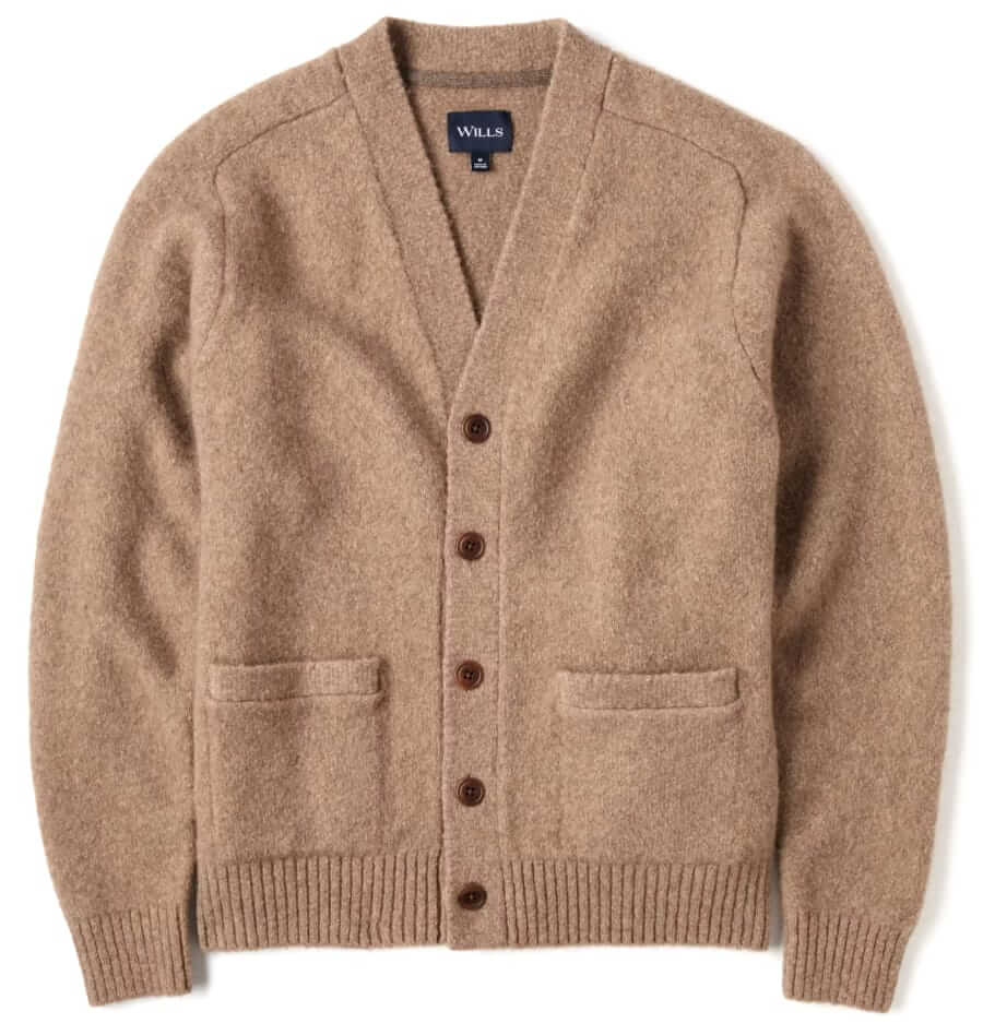 wills yakwool cardigan sweater