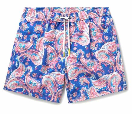 Hartford Paisley Print Swim Shorts