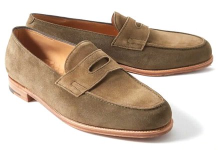 John Lobb Lopez Suede Penny Loafers