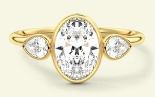 Frank Darling The Oval Three Stone Bezel Ring