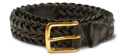 Black Braided Belt Black Leather Braided Belt Gold Buckle Black Leather  Belt Woven Mens Belt Black Belt Gold Buckle 