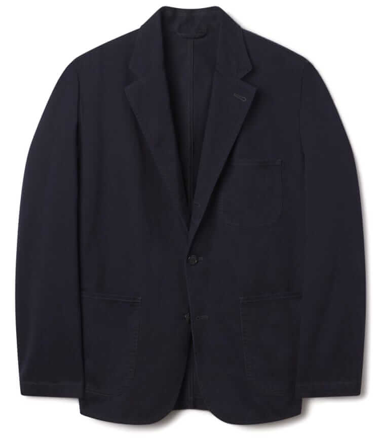 buck mason sateen carry-on navy jacket