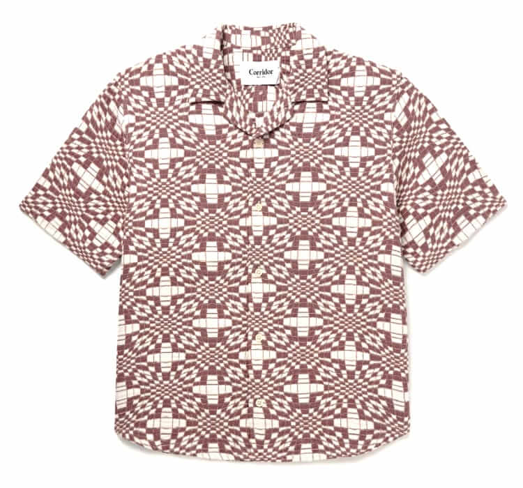 corridor wavy optic camp-collar shirt