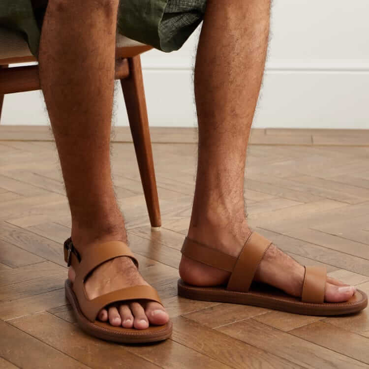 loro piana leather sandal