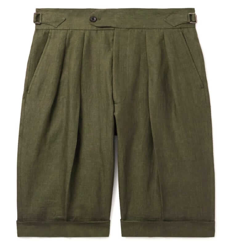 richard james hepworth pleated linen short
