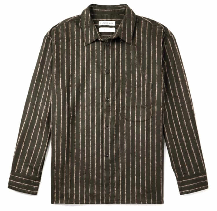 a kind of guise gusto striped virgin wool shirt