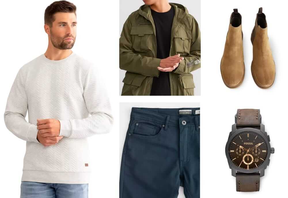 Outpost Makers quilted pullover fall outfit