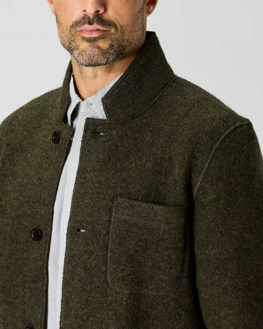 flint and tinder boiled wool chore blazer