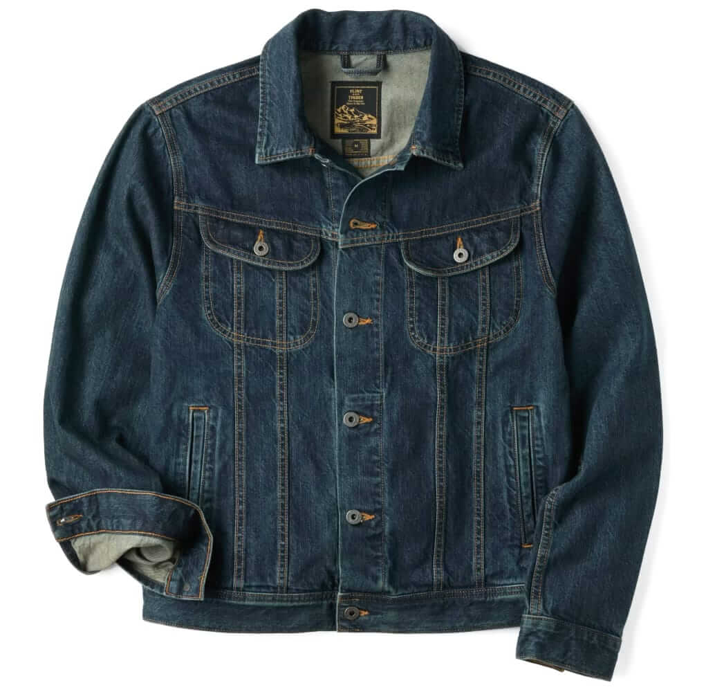 flint and tinder cone mills denim trucker jacket