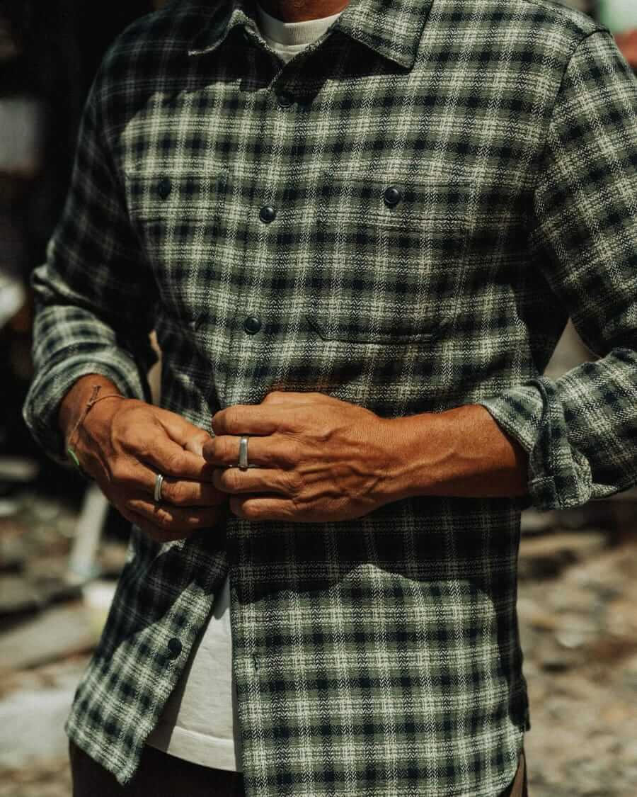 flint and tinder flannel crossback workshirt