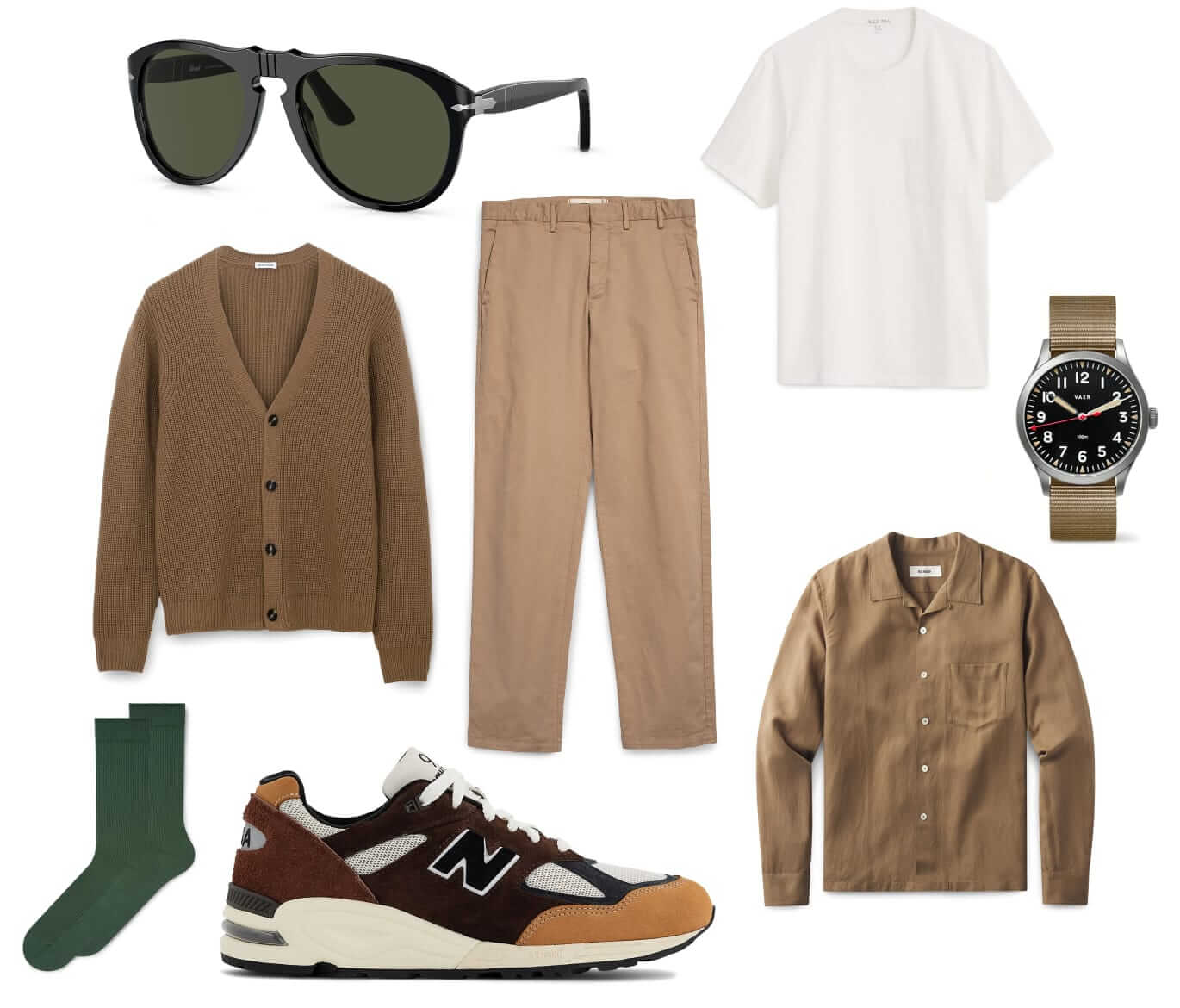 Men's khaki-colored outfit inspiration