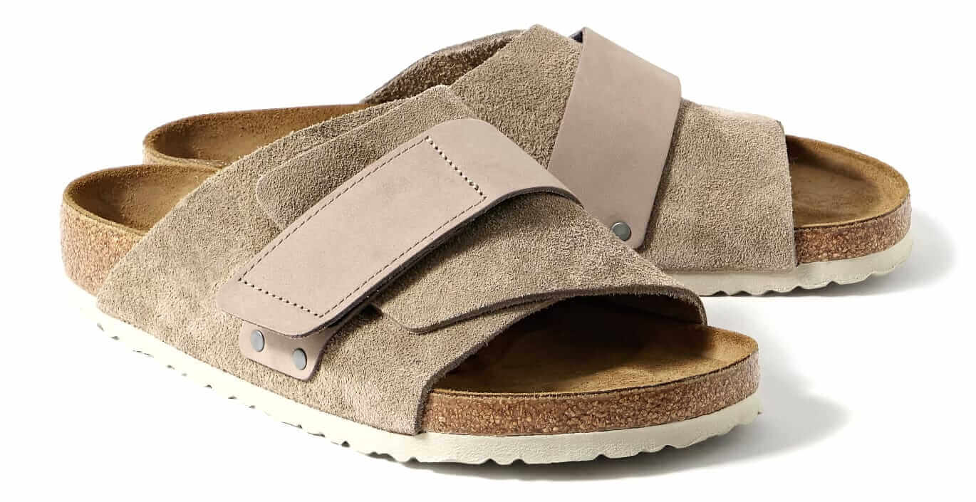 Birkenstock Kyoto nubuck-trimmed sandal