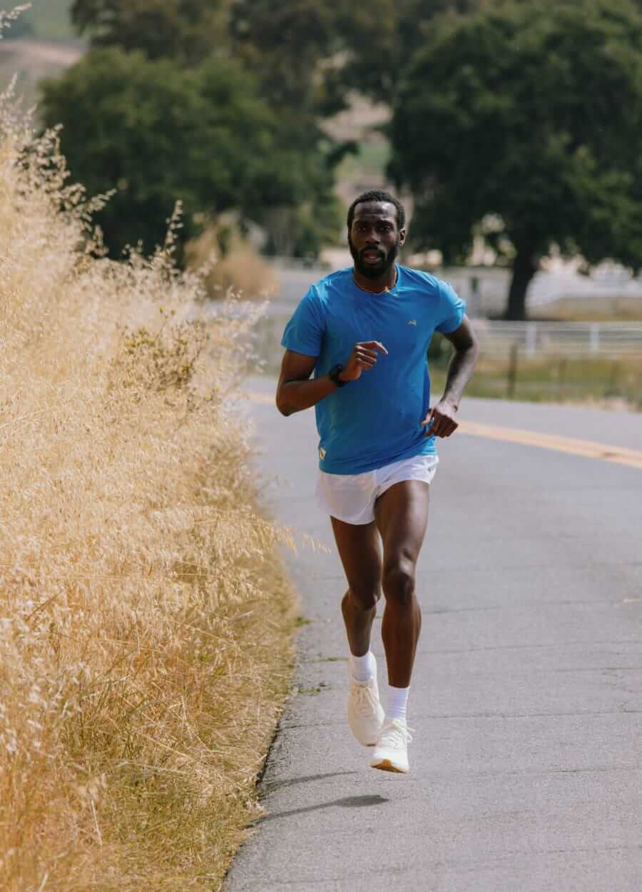 Tracksmith Strata short men's outdoor workout kit