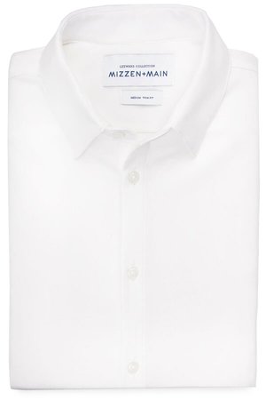 Mizzen+Main Manhattan Solid White Dress Shirt