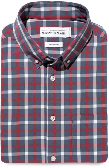 Mizzen+Main Ripley Red Navy Short Sleeve
