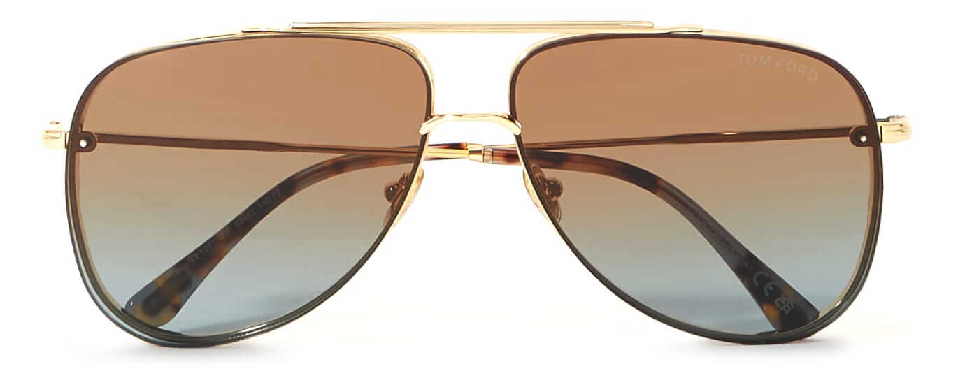 Tom Ford Gold-Tone Aviator Sunglasses