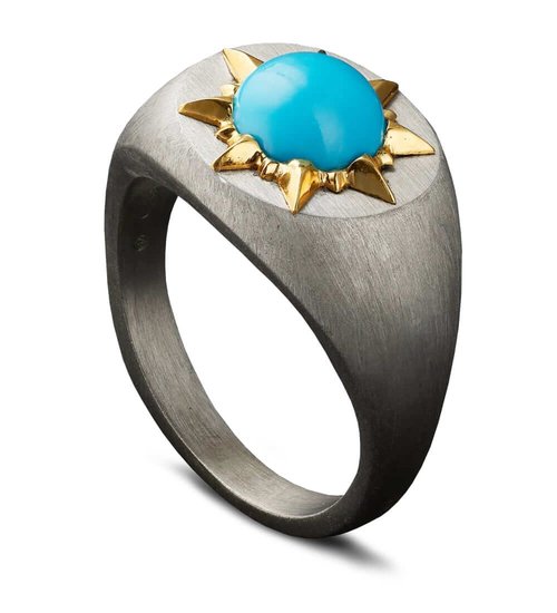 Jenny Dee Jewelry Sunshine Brushed Sterling Silver Signet Ring