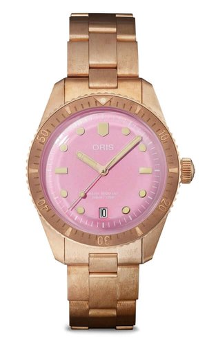 Oris Divers Sixty-Five Automatic Pink Dial Watch