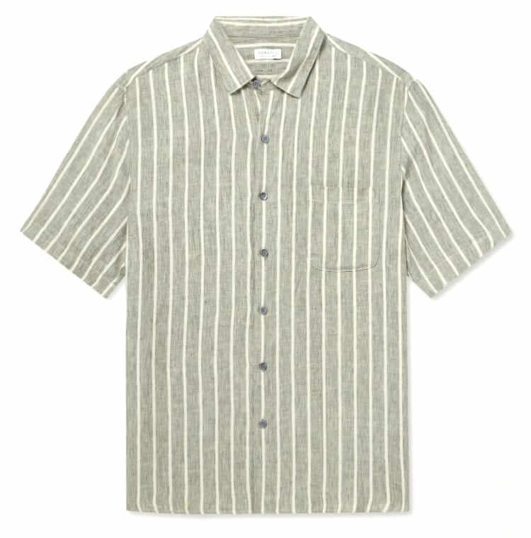 sunspel striped linen shirt