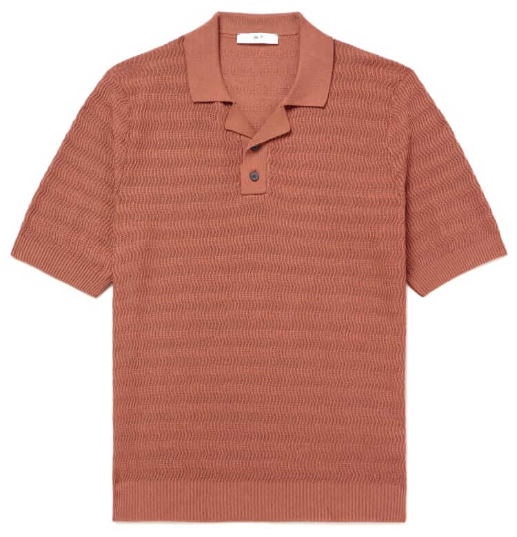 mr p textured cotton polo
