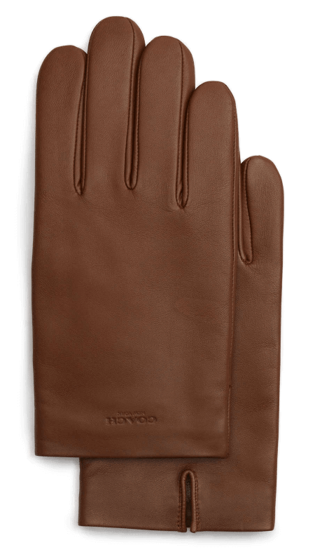 Coach leather tech gloves
