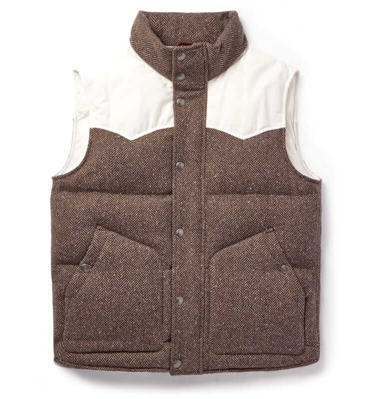 Brunello Cucinelli Herringbone Wool and Cashmere Gilet