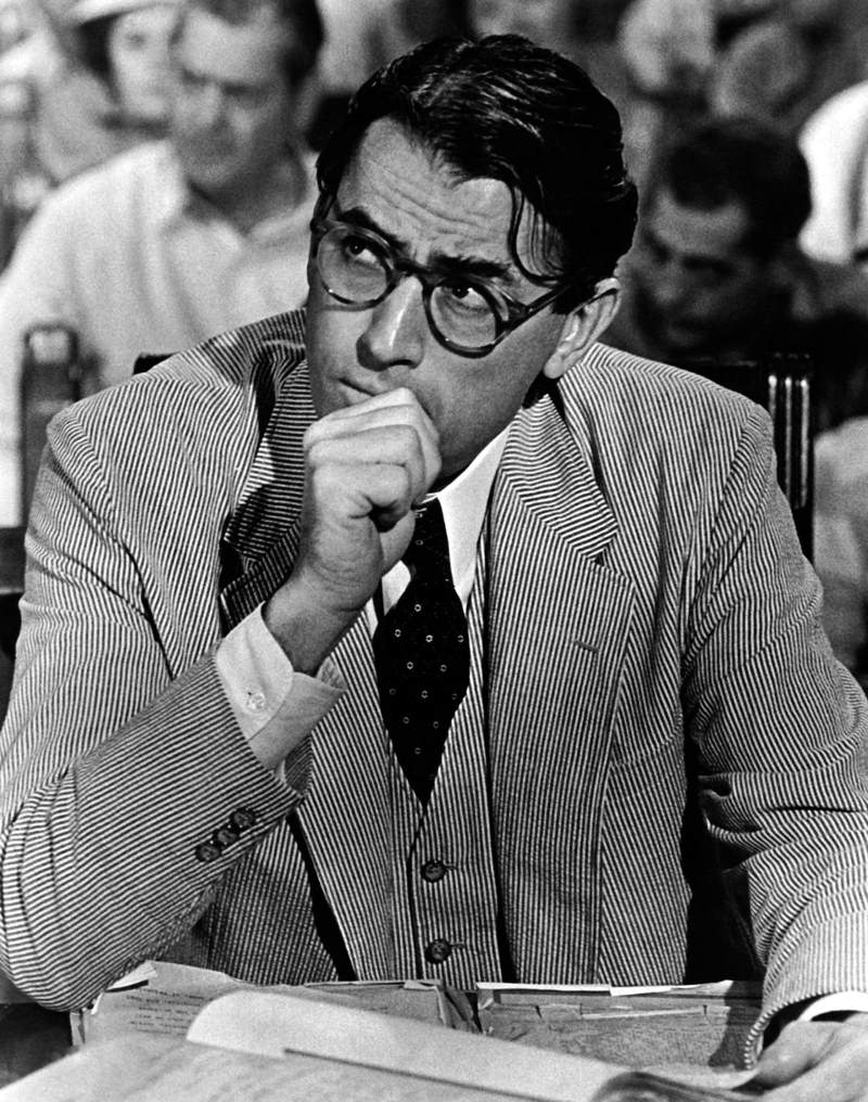 Gregory Peck as Atticus Finch in a seersucker suit
