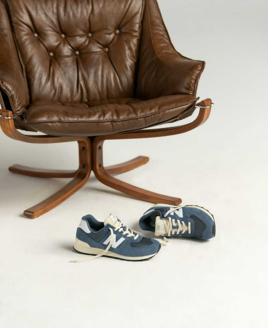 New Balance 574 suede and mesh sneaker