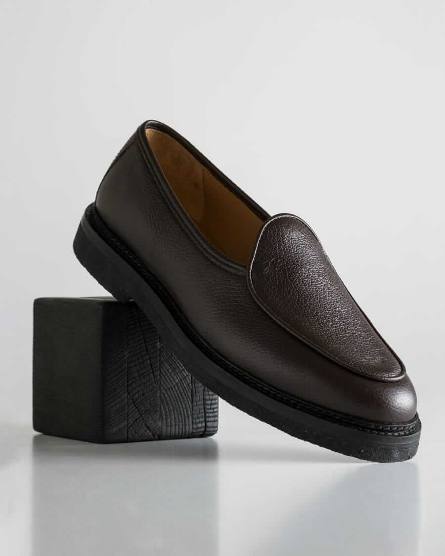 Jacques Soloviere Alexis grained leather loafer