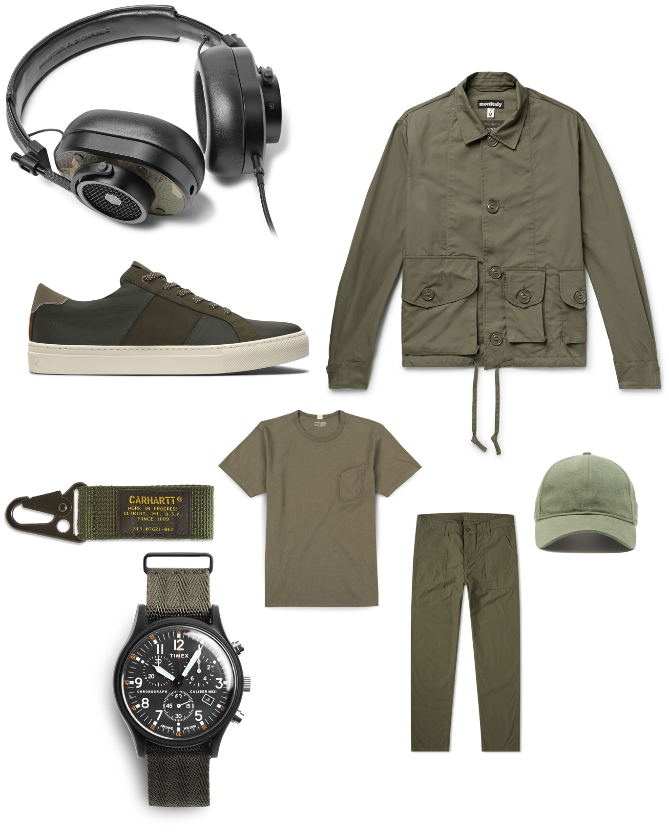 Olive drab surplus style menswear outfit inspiration