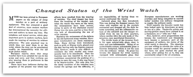 The New York Times - Introduction of the Wrist Watch in 1916